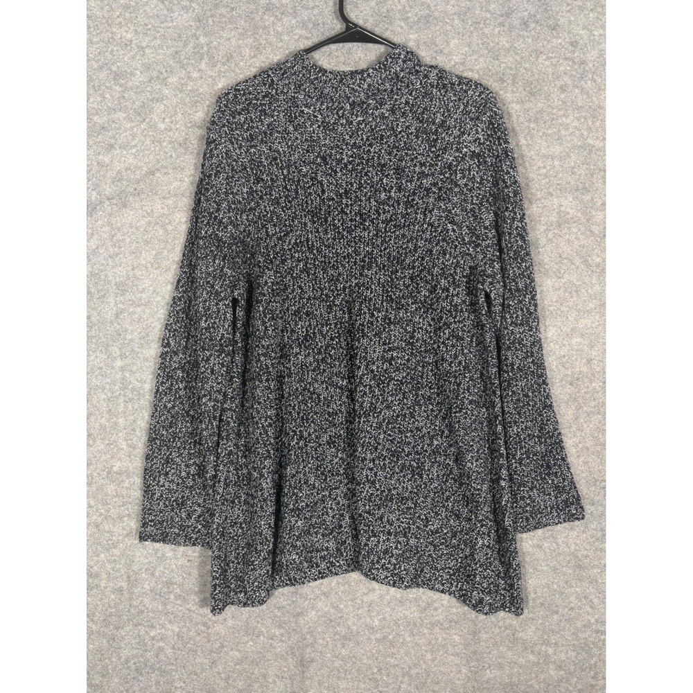 Woman Within Black and White Cowl Neck Sweater